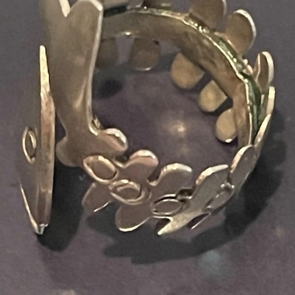 Stunning Vintage Taxco Mexico Fish Skeleton Sterling Silver Wrap Adjustable Stat - Picture 3 of 11